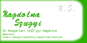 magdolna szugyi business card